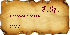 Borsova Szelim névjegykártya